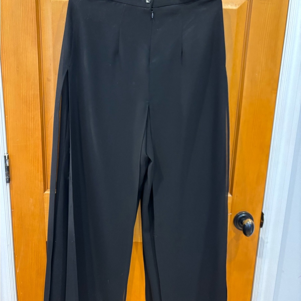 Mark Edwards black dress pants with shear overlay great for date night/parties